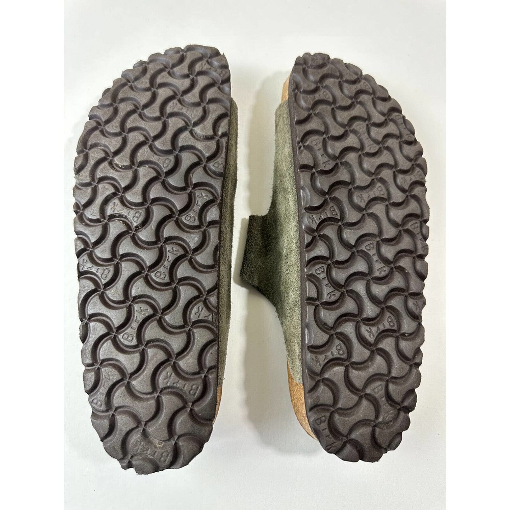 Birkenstock Double Strap Suede Sandals Sage Green Slides Size 38 Women's US 7 - Picture 10 of 11